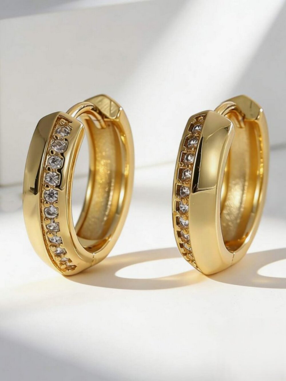 14K Gold Womens 2ct Diamond Small Hoop Earrings Ladies New 14 K Silver Jewelry